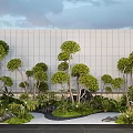 arbor lollipop privet multihead modeling privet combination stone micro-terrain 3d model