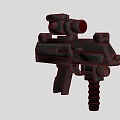 Futuristic Tactical Gun With Red Dot Sight And Ergonomic Grip Design