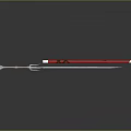 Detailed 3D Weapon Model Featuring Spear With Metal Head And Red Staff Handle