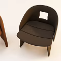 Modern Sleek Accent Chairs In Brown And Black With Curved Backrest And Unique Design
