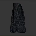 Gray Knit Skirt With Ruffled Hem For Casual Elegant Daily Wear