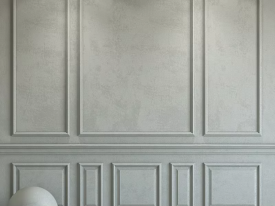 Elegant Gypsum Molding Decorative Wall Design With Paneled Patterns And Smooth Surface Finish 3d model