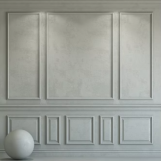 French plaster line plaster line wall panel 3d model