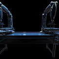 Smart Robotic Machines With Dual Arms For Precision Automated Manufacturing Workbench 3d model