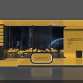 Suzuki 2023 Exhibition Booth With Yellow Design Tables Chairs And Starry Background