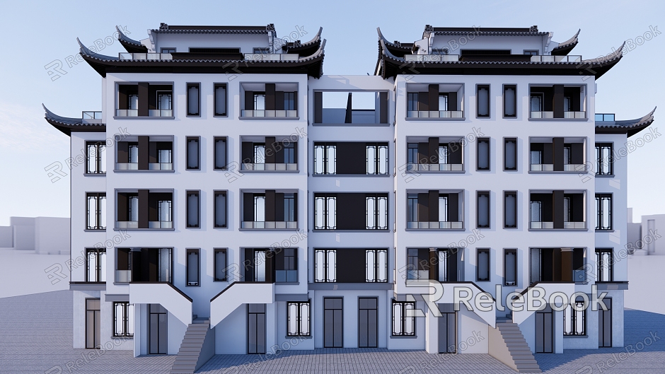 Chinese Style Double Villa Exquisite Double Villa Architecture model