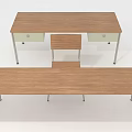 Wooden Desk Furniture Set With Metal Legs And Matching Chair