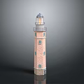Brick Lighthouse Architecture With Transparent Top Illuminated Light And Multiple Windows