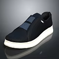 Everyday Black Casual Slip On Shoes With Mesh Upper And White Sole Design
