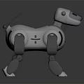 Robotic Dog Character With Modern Mechanical Design And Gray White Features