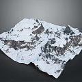 Snow Covered Mountain Range Model With Rocky Peaks And White Snow 3d model