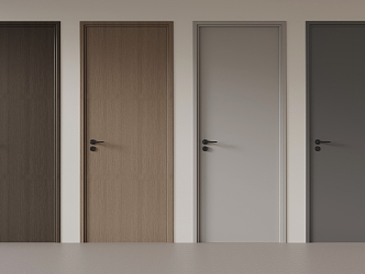 Modern single door interior door 3d model