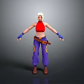 3D Character Blonde Hair Red Tank Top Blue Pants Yellow Accents Brown Boots Blue Gloves