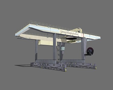 Modern crane equipment large equipment gantry crane port crane 3d model