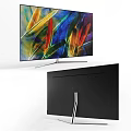 Flat Screen TV Showcasing Colorful Art And Elegant Back Design 3d model