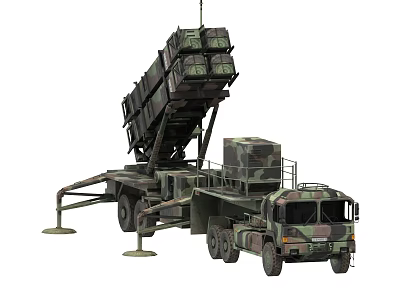 Patriot missile system ballistic missile launch vehicle intercontinental missile system air defense missile 3d model
