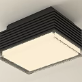 Modern Square Black Ceiling Light With White Lampshade And Sleek Striped Design