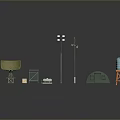 Computer Setup With Yellow Monitor Desktop Unit And Desk Lamp On Gray Background