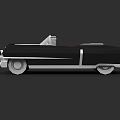 Black Classic Convertible Car With White Wheels And Open Top Design