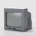 Vintage Gray CRT Television with White Screen General Brand Control Buttons and Ventilation Grilles