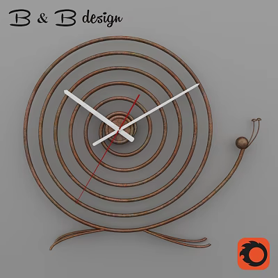 Modern clock snail shape hanging watch clock 3d model Modern clock snail shape hanging watch clock 3d model