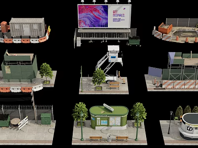 Modern outdoor sketch road sketch 3d model Modern outdoor sketch road sketch 3d model