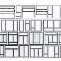 Various Window And Door Designs For Modern Building Components Collection 3d model