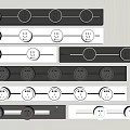 Modern Electrical Socket Panels With Black And White Designs And Multiple Outlets 3d model