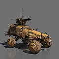 Armored Utility Vehicle With Large Wheels Mounted Weapon Antenna Camouflage Design And Number 80