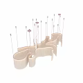 Modern Linen Chandelier With Wave Shaped Design And Soft Lighting For Interior