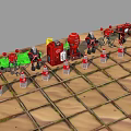 Smart Machine Chessboard Game With Colored Pieces And Grid Layout