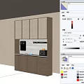 Modern Wooden Wine Cabinet Design With Storage Drawers And Display Shelves