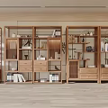 Modern Wooden Display Shelves Multiple Units In Interior With Books Vases And Decorative Items