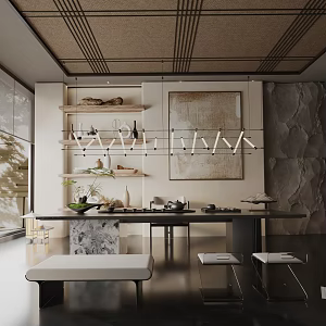 Modern table combination 3d model