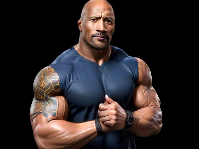 Muscular Man in Blue Tight Shirt Showing Strong Build With Arm Tattoo and Black Background 3d model
