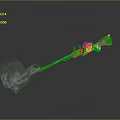 Functional Blue Green Long Equipment With Orange Accents Smoke Emission And Decorative Parts