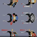 Traditional Chinese Headwear Pendants With Various Decorative Tassels And Ornaments