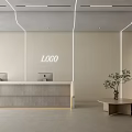 Gym Reception Space With Minimalist Design And Greenery 3d model