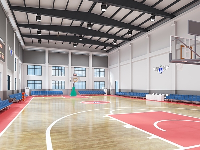 modern basketball hall indoor basketball court stadium 3d model