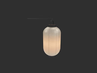 Hanging Round White Paper Lantern With Modern Minimalist Design For Home Decoration 3d model