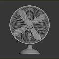 White Tabletop Electric Fan With Circular Blades Home Cooling Appliance