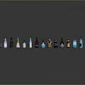 Assorted Colorful Household Bottles With Various Shapes And Decorative Designs