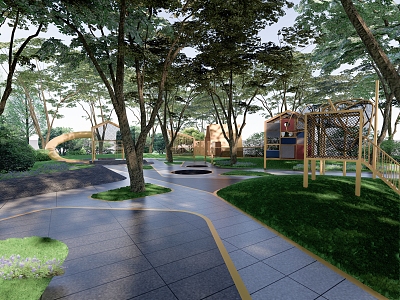 Children's understory landscape Park landscape 3d model