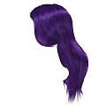 Stylish Purple Long Wavy Hair on White Head Silhouette Illustration