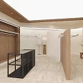 Modern Minimalist Clothing Store Interior Design With Natural Wooden Accents And Elegant Garment Displays