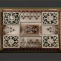 Intricate Hardware Tools Storage Box With Carved Patterns And Metal Tools 3d model