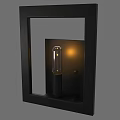Modern Wall Lamp with Black Frame and Transparent Panel Sleek Design for Indoor Lighting