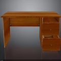 Red Wooden Desk Furniture With Two Functional Drawers And Smooth Desktop Surface