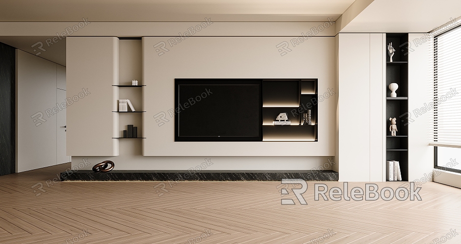 Modern TV background wall model