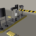 Gate Access Barrier Gate Gatekeeper 3d model